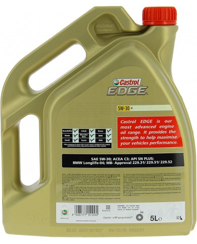 Castrol Edge - Olio per Motore 5W-30 M, da 5 l Castrol Edge - Olio per Motore 5W-30 M, da 5 l