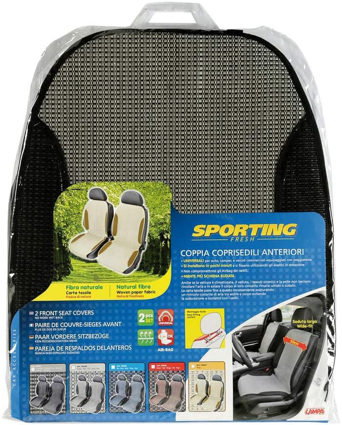 Lampa 54503 Sporting Fresh, Coppia schienali in Fibra Naturale - Antracite Lampa 54503 Sporting Fresh, Coppia schienali in Fibra Naturale - Antracite