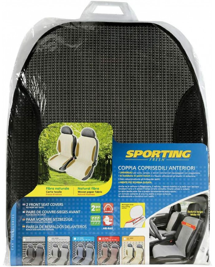 Lampa 54503 Sporting Fresh, Coppia schienali in Fibra Naturale - Antracite Lampa 54503 Sporting Fresh, Coppia schienali in Fibra Naturale - Antracite