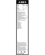 Tergicristalli Bosch Aerotwin A868S, Lunghezza 650mm/340mm, 1 set per parabrezza anteriore