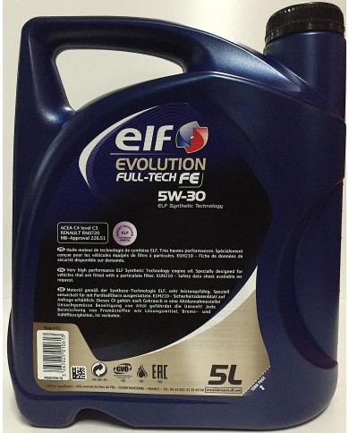 Elf - Olio motore Elf Evolution Full-Tech FE 5W-30 5 litri 5 litri  1 x 5 L Elf - Olio motore Elf Evolution Full-Tech FE 5W-30 5 litri 5 litri  1 x 5 L