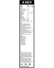 Tergicristalli Bosch Aerotwin A102S, Lunghezza 650mm/475mm, 1 set per parabrezza anteriore