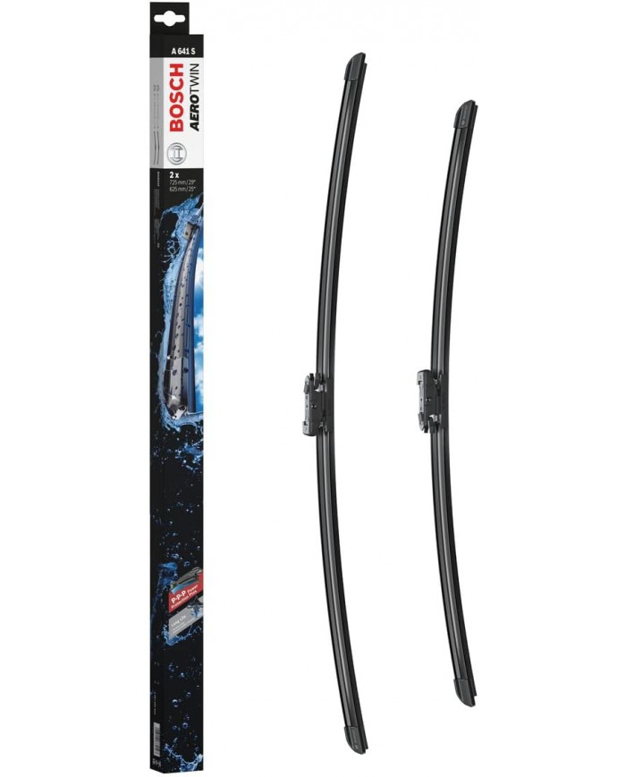 Tergicristalli Bosch Aerotwin A641S, Lunghezza 725mm/625mm, 1 set per parabrezza anteriore Tergicristalli Bosch Aerotwin A641S, Lunghezza 725mm/625mm, 1 set per parabrezza anteriore