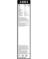Tergicristalli Bosch Aerotwin A620S, Lunghezza 600mm/475mm, 1 set per parabrezza anteriore