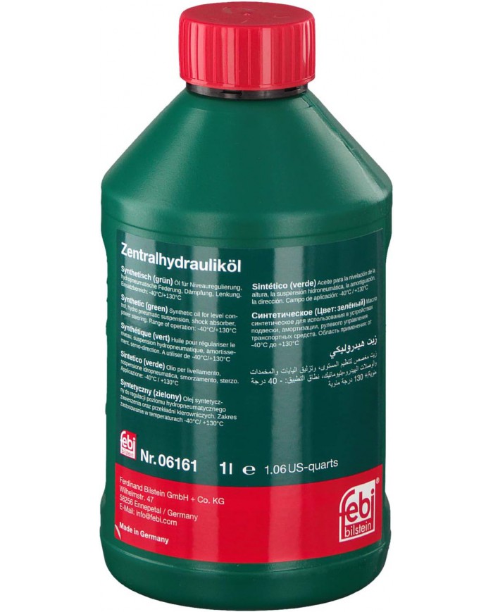 febi bilstein 06161 olio idraulico per impianto idraulico servosterzo (1 litro, verde, sintetico, -40° / +130° ) + sistema febi bilstein 06161 olio idraulico per impianto idraulico servosterzo (1 litro, verde, sintetico, -40° / +130° ) + sistema
