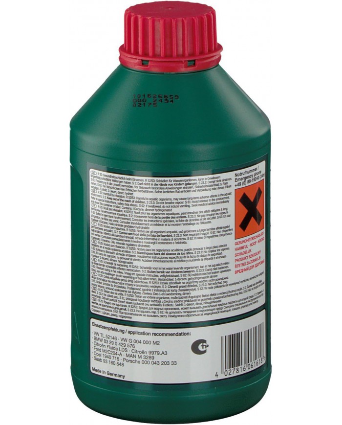 febi bilstein 06161 olio idraulico per impianto idraulico servosterzo (1 litro, verde, sintetico, -40° / +130° ) + sistema febi bilstein 06161 olio idraulico per impianto idraulico servosterzo (1 litro, verde, sintetico, -40° / +130° ) + sistema