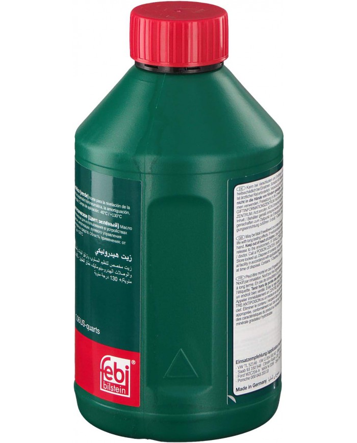febi bilstein 06161 olio idraulico per impianto idraulico servosterzo (1 litro, verde, sintetico, -40° / +130° ) + sistema