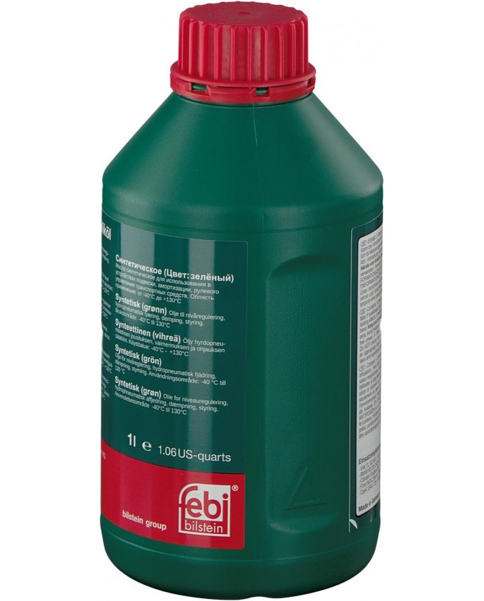 febi bilstein 06161 olio idraulico per impianto idraulico servosterzo (1 litro, verde, sintetico, -40° / +130° ) + sistema