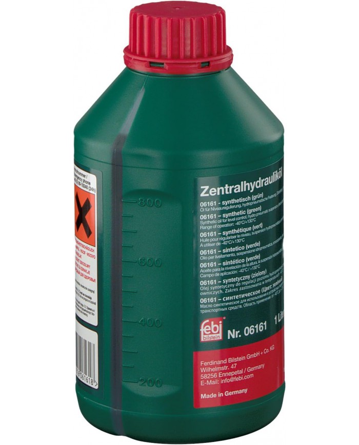 febi bilstein 06161 olio idraulico per impianto idraulico servosterzo (1 litro, verde, sintetico, -40° / +130° ) + sistema