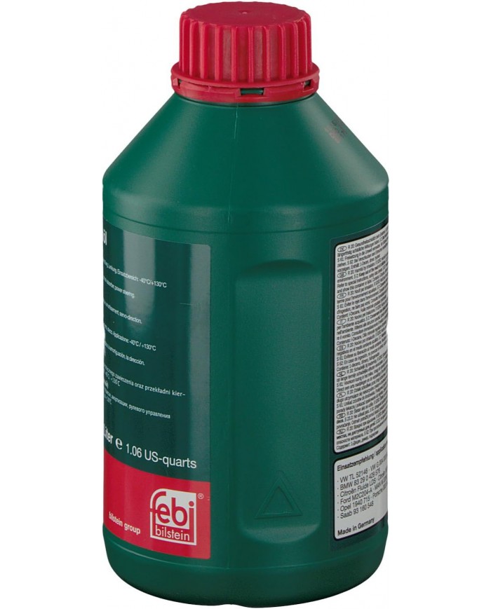 febi bilstein 06161 olio idraulico per impianto idraulico servosterzo (1 litro, verde, sintetico, -40° / +130° ) + sistema