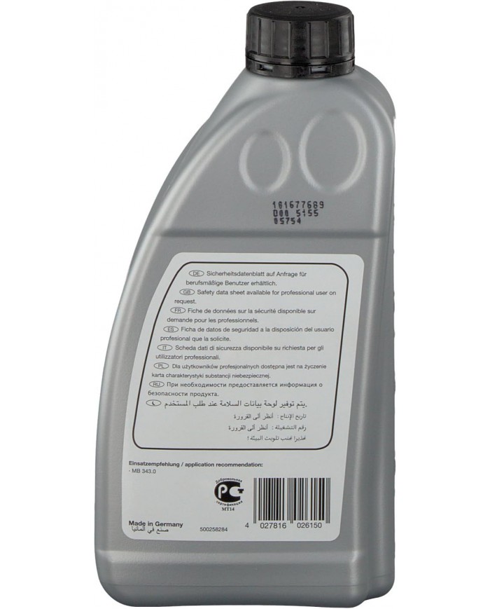 febi bilstein 02615 olio idraulico per sistema e controllo sospensioni idropneumatiche | MERCEDES BENZ