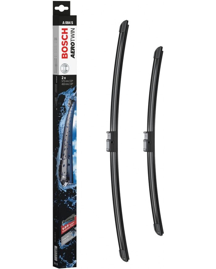 Tergicristalli Bosch Aerotwin A084S, Lunghezza 575mm/450mm, 1 set per parabrezza anteriore