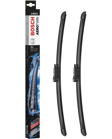 Tergicristalli Bosch Aerotwin A922S, Lunghezza 500mm/500mm, 1 set per parabrezza anteriore Tergicristalli Bosch Aerotwin A922S, Lunghezza 500mm/500mm, 1 set per parabrezza anteriore