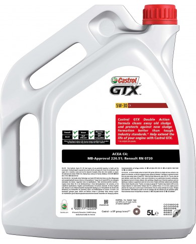Castrol GTX C4 15901B 5W30 Olio, 5 Litri Castrol GTX C4 15901B 5W30 Olio, 5 Litri
