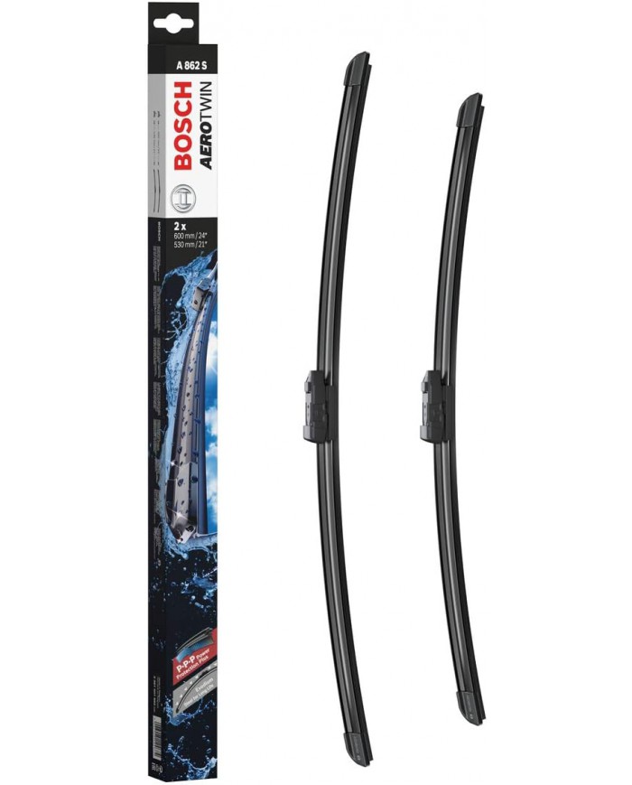 Tergicristalli Bosch Aerotwin A862S, Lunghezza 600mm/530mm, 1 set per parabrezza anteriore