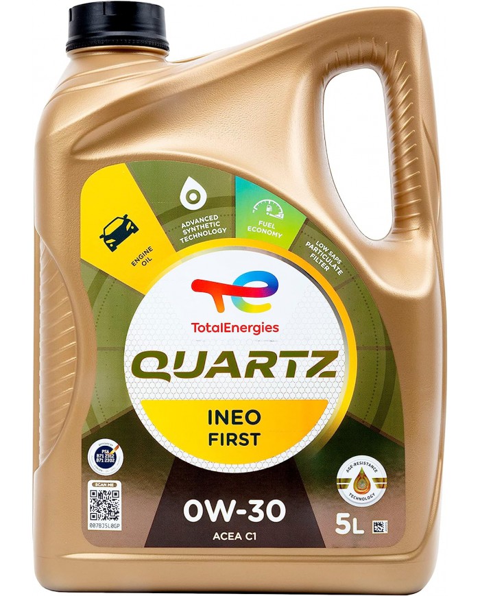 Olio lubrificante per motori Total Quartz Ineo First 0W-30 5 litri Olio lubrificante per motori Total Quartz Ineo First 0W-30 5 litri