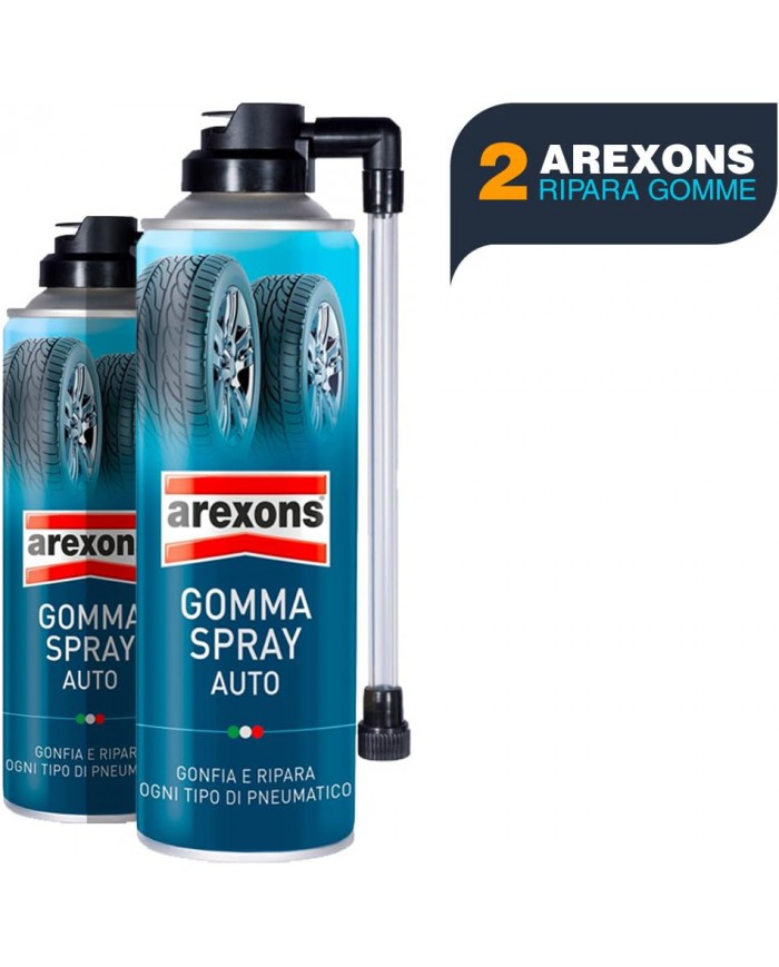 BuyStar Arexons 8473 Gomma Spray Sigilla Forature e Rigonfia Pneumatici 2 Bombolette BuyStar Arexons 8473 Gomma Spray Sigilla Forature e Rigonfia Pneumatici 2 Bombolette