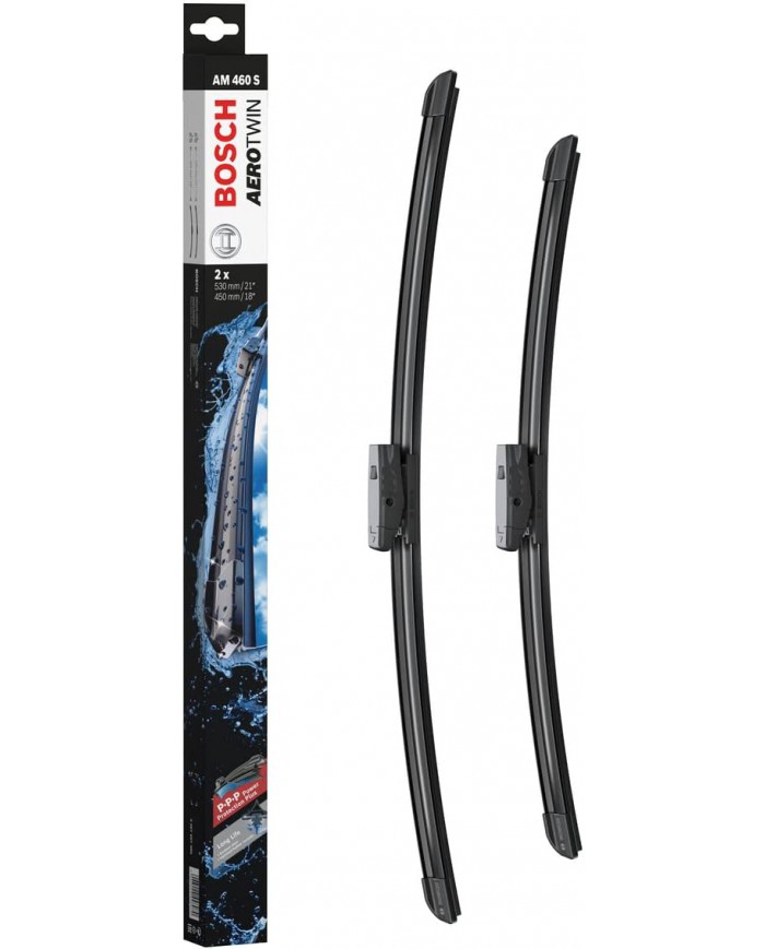 Tergicristalli Bosch Aerotwin AM460S, Lunghezza 530mm/450mm, 1 set per parabrezza anteriore Tergicristalli Bosch Aerotwin AM460S, Lunghezza 530mm/450mm, 1 set per parabrezza anteriore