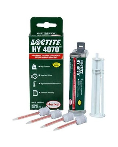 LOCTITE® HY 4070 è un adesivo bicomponente ibrido cianoacrilato/acrilico in gel incolore LOCTITE® HY 4070 è un adesivo bicomponente ibrido cianoacrilato/acrilico in gel incolore