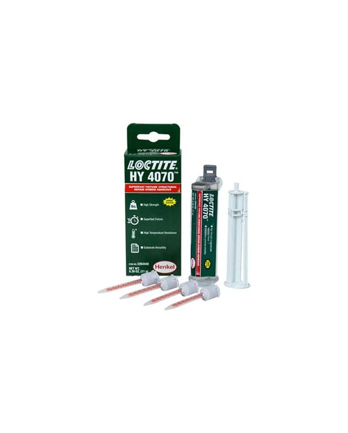 LOCTITE® HY 4070 è un adesivo bicomponente ibrido cianoacrilato/acrilico in gel incolore LOCTITE® HY 4070 è un adesivo bicomponente ibrido cianoacrilato/acrilico in gel incolore
