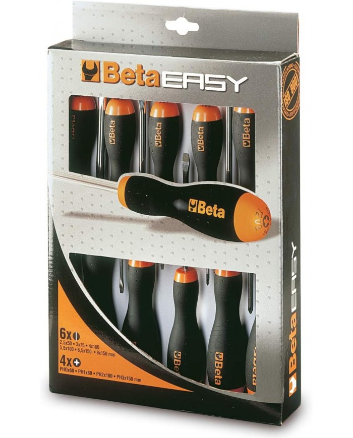 Beta 1203/D8 - Giraviti Cromati Punta Nera - 8 Pezzi Beta 1203/D8 - Giraviti Cromati Punta Nera - 8 Pezzi