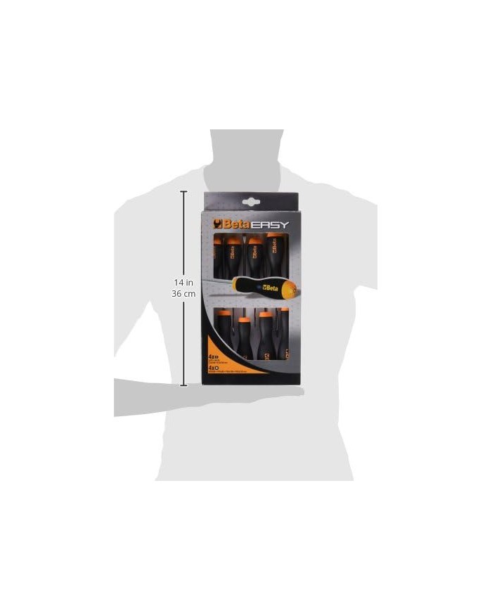 Beta 1203/D8 - Giraviti Cromati Punta Nera - 8 Pezzi Beta 1203/D8 - Giraviti Cromati Punta Nera - 8 Pezzi