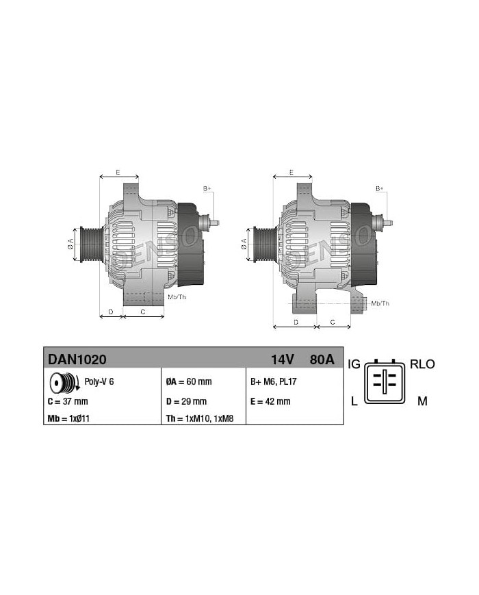 Denso DAN1020 Alternatore Denso DAN1020 Alternatore