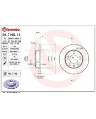 Brembo 08.7165.11 - Disco Freno con Verniciatura UV (Set di 2) - Posteriore