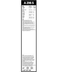Tergicristalli Bosch Aerotwin A296S, Lunghezza 600mm/500mm, 1 set per parabrezza anteriore Tergicristalli Bosch Aerotwin A296S, Lunghezza 600mm/500mm, 1 set per parabrezza anteriore