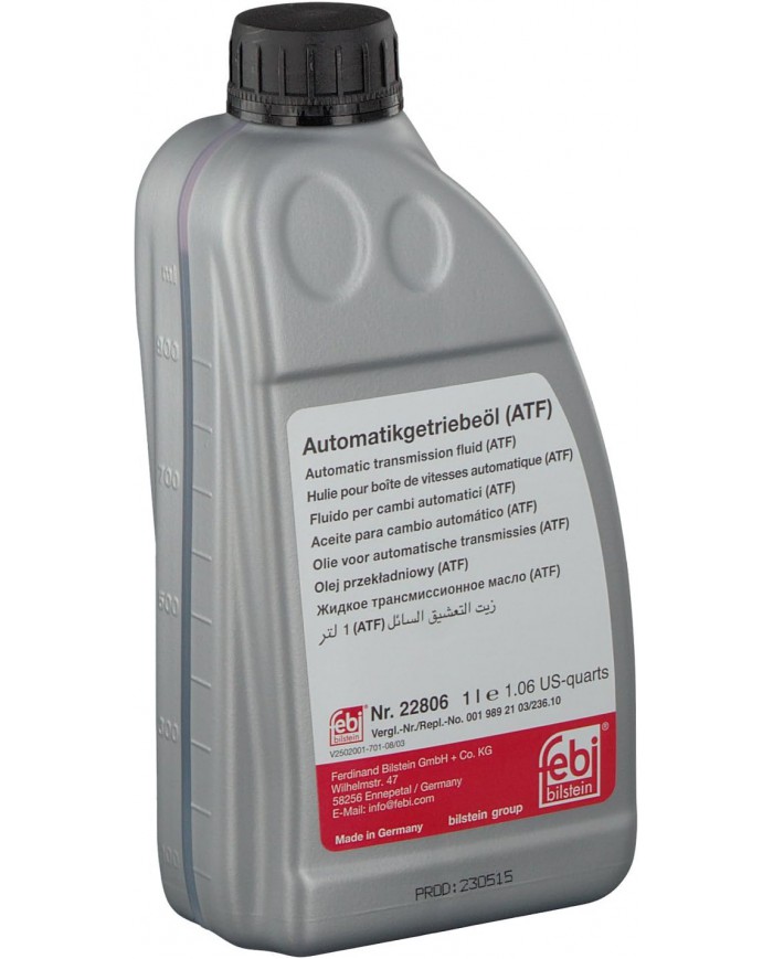 febi bilstein 22806 olio per cambi automatici (ATF) trasmissioni automatiche, convertitore e sterzo idraulico | MERCEDES BENZ febi bilstein 22806 olio per cambi automatici (ATF) trasmissioni automatiche, convertitore e sterzo idraulico | MERCEDES BENZ