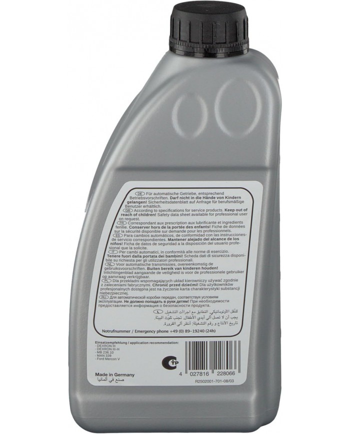 febi bilstein 22806 olio per cambi automatici (ATF) trasmissioni automatiche, convertitore e sterzo idraulico | MERCEDES BENZ febi bilstein 22806 olio per cambi automatici (ATF) trasmissioni automatiche, convertitore e sterzo idraulico | MERCEDES BENZ