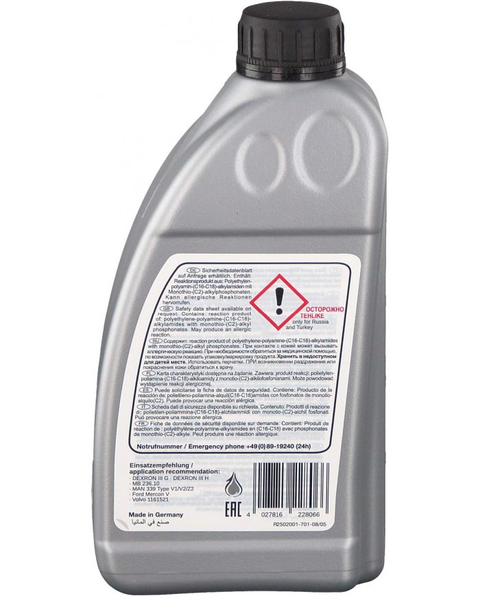 febi bilstein 22806 olio per cambi automatici (ATF) trasmissioni automatiche, convertitore e sterzo idraulico | MERCEDES BENZ febi bilstein 22806 olio per cambi automatici (ATF) trasmissioni automatiche, convertitore e sterzo idraulico | MERCEDES BENZ