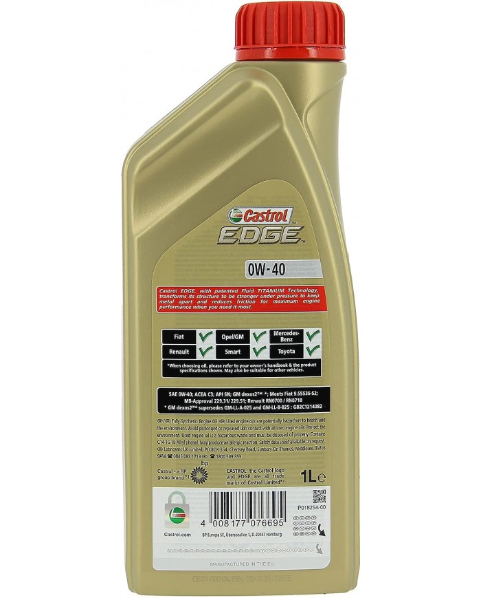 Titanium CASTROL EDGE FST 0 W di 40 1L Titanium CASTROL EDGE FST 0 W di 40 1L