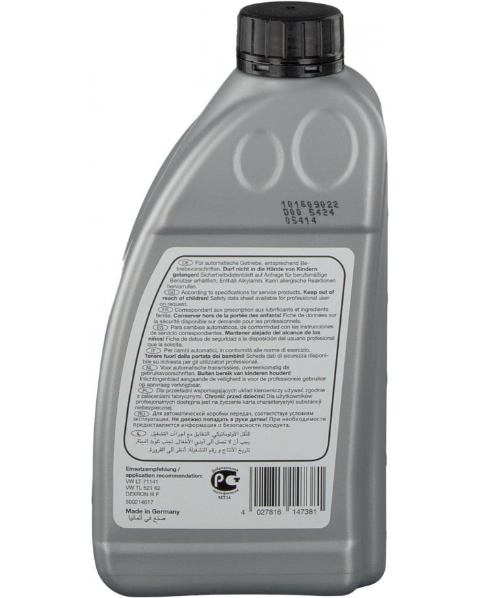 febi bilstein 14738 olio per cambi automatici (ATF) | AUDI, BMW, PORSCHE, SEAT, SKODA, VW