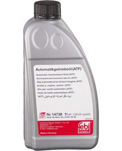febi bilstein 14738 olio per cambi automatici (ATF) | AUDI, BMW, PORSCHE, SEAT, SKODA, VW febi bilstein 14738 olio per cambi automatici (ATF) | AUDI, BMW, PORSCHE, SEAT, SKODA, VW