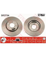 2 dischi freno Trw Ø257 mm Set anteriore 2 dischi freno Trw Ø257 mm Set anteriore